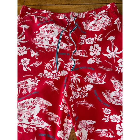 Mens Walt Disney World Shorts Red Trader Mick's Surf Hawaiian Board Shorts M - Picture 4 of 7